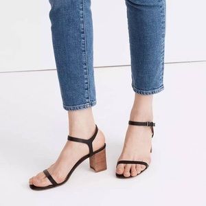 Madewell hollie black leather strap sandal